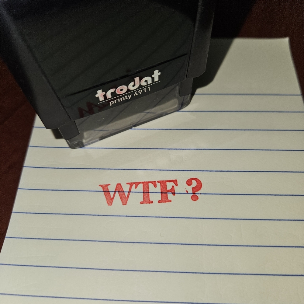 WTF? stamp custom made